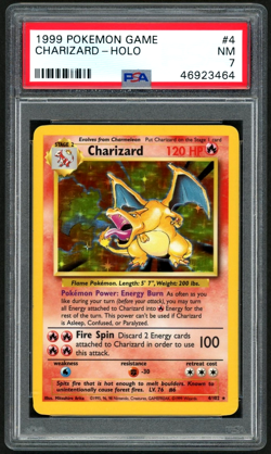 POKEMON GAME BASE SET CHARIZARD 1999 #4 HOLO PSA 7 - Image 1