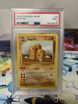 1999 POKEMON BASE SET #19/102 DUGTRIO PSA 9 MINT Unlimited - Image 1