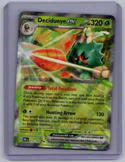 NM Decidueye ex Obsidian Flames 015/197 Double Rare Pokemon - Image 1