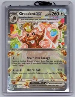 NM Greedent ex Obsidian Flames 179/197 Double Rare Pokemon - Image 1