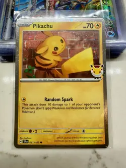 Pikachu Pokemon Day 2026 Promo Cosmo Holo w #9 Swirl NM - Image 2