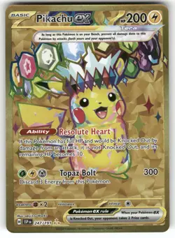 Pikachu ex 247/191 Hyper Rare Surging Sparks Pokemon Holo Lightly Played - Image 1