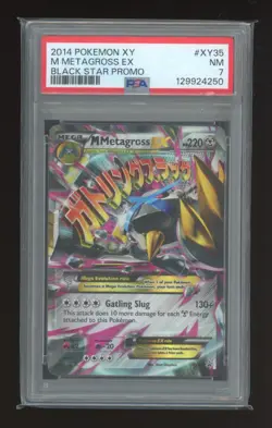 2014 POKEMON XY BLACK STAR PROMO #XY35 M METAGROSS EX PSA 7 - Image 1