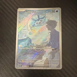 Pokemon Mantyke 189/182 Illustration Rare Full Art Holo SV04 Paradox Rift 30 HP - Image 1