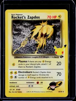 Rocket's Zapdos #15/132 Celebrations: Classic Collection Pokemon - Image 1