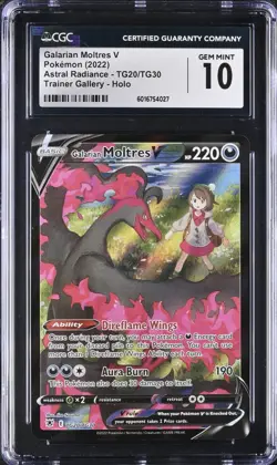 Galarian Moltres #TG20 Graded Pokemon Card Astral Radiance CGC 10 Gem Mint - Image 1