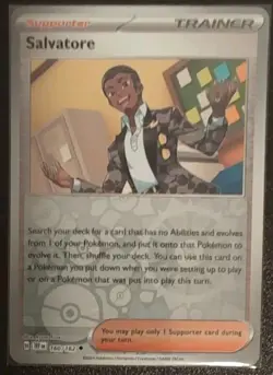 Salvatore 160/162 Reverse Holo Pokemon TCG Temporal Forces NM - Image 1
