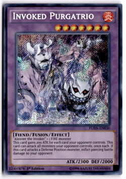 Yugioh Invoked Purgatrio FUEN-EN030 Secret Rare 1st Edition Near Mint - Image 1