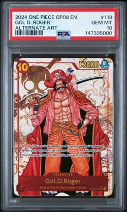 ONE PIECE GOL D. ROGER 2024 OP09-EMPERORS IN THE NEW WORLD #118 ALT ART PSA 10 - Image 1