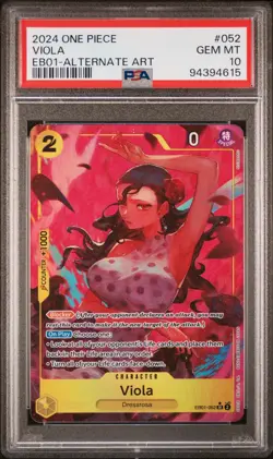 2024 ONE PIECE EB01 | ALTERNATE ART #052 VIOLA PSA 10 - Image 1