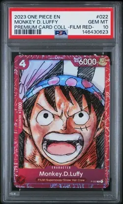 ONE PIECE MONKEY D. LUFFY 2023PREMIUM CARD COLLECTION FILM RED #022 PSA 10 - Image 1