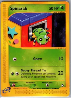 Spinarak 62/147 Aquapolis - Pokemon Card - LP - Image 1