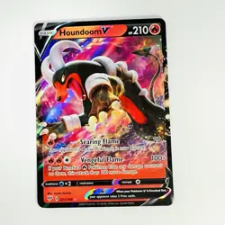 Houndoom V 021/189 Darkness Ablaze Sword & Shield Holo Pokemon TCG Card Fast Shi - Image 1
