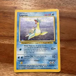 Lapras 10/62 Fossil Holo Rare Unlimited 1999 Wizards Pokemon TCG Card English - Image 1