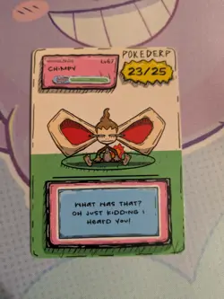 Pokemon Fanart Card Pokederp Game Over Chinpy (Chimchar) - Image 1