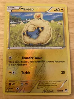 Pokemon TCG Card 2016 Steam Siege Mareep 38/114 Reverse Holo - Image 2