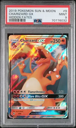 2019 Pokemon Charizard GX 9/68 Hidden Fates Holo PSA 9 - Image 1