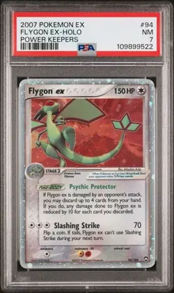2007 POKEMON EX POWER KEEPERS #94/108 FLYGON EX HOLO PSA 7 - Image 1