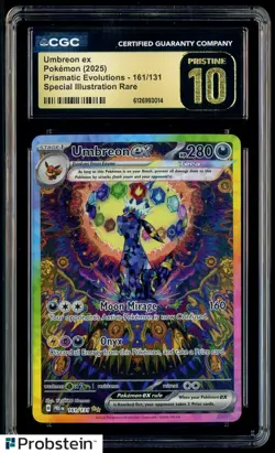 2025 Pokemon PRE EN Special Illustration Rare #161 Umbreon ex CGC 10 PRISTINE - Image 1