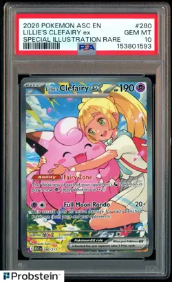 2026 Pokemon ASC EN Special Illustration Rare #280 Lillie's Clefairy ex PSA 10 - Image 1