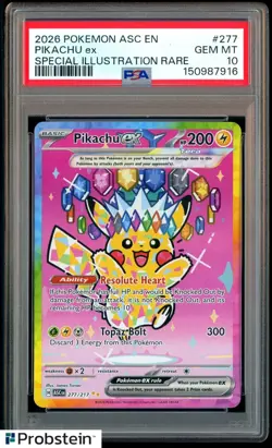2026 Pokemon ASC EN Special Illustration Rare #277 Pikachu ex PSA 10 GEM MINT - Image 1