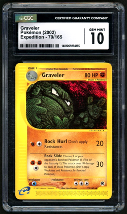 Pokemon Graveler 2002 Expedition 79/165 CGC 10 - Image 1