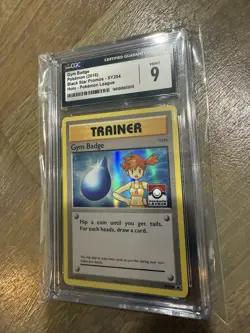2016 POKEMON TCG WATER GYM BADGE MISTY XY204 HOLO BLACK STAR PROMO CGC 9 WAIFU - Image 1