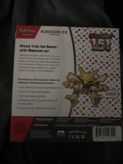 Pokemon TCG Scarlet and Violet - 151 Alakazam ex Collection Box - 4 Packs 820650855269 - Image 2