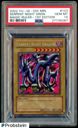 2002 Yu-Gi-Oh! MRL Magic Ruler 1st Edition #103 Serpent Night Dragon PSA 10 - Image 1