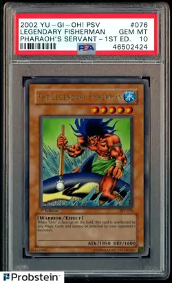 2002 Yu-Gi-Oh! PSV Pharaoh's Servant 1st Edition #076 Legendary Fisherman PSA 10 - Image 1