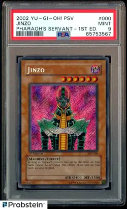 2002 Yu-Gi-Oh! PSV Pharaoh's Servant 1st Edition #000 Jinzo PSA 9 MINT - Image 1