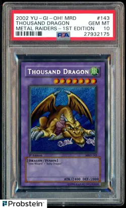 2002 Yu-Gi-Oh! MRD Metal Riders 1st Edition #143 Thousand Dragon PSA 10 GEM MINT - Image 1