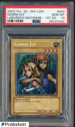 PSA 10 FADED 1ST EDITION GEMINI ELF LON-000 1ST EDITION RARE YUGIOH - Image 1