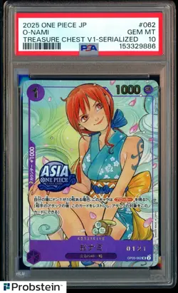 2025 One Piece JPN Treasure Chest V1 Serialized #121 O-Nami #062 PSA 10 - Image 1