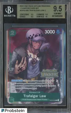 2023 One Piece Offline Regional Champion Winner #OP02-035 Trafalgar Law BGS 9.5 - Image 1