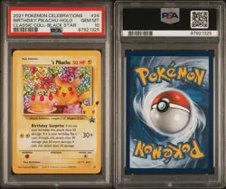 2021 BIRTHDAY PIKACHU POKEMON CELEBRATIONS #24 HOLO PSA 10 GEM MINT - Image 3