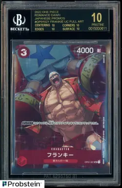 2022 One Piece Romance Dawn Japanese OP01021 Frankie FA BGS 10 BLACK LABEL - Image 1