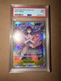Bandai One Piece Nico Robin EB03-055 Heroines Edition EN PSA 9 Full Art Holo - Image 1