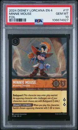 Minnie Mouse Musketeer Champion Foil PSA 10 Ursula's Return #17 Disney Lorcana - Image 1