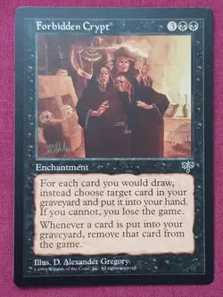 Magic The Gathering MIRAGE FORBIDDEN CRYPT black card MTG - Image 1