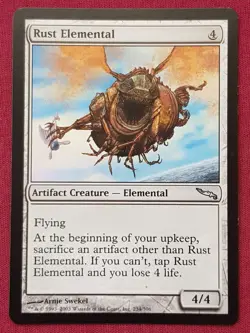 Magic The Gathering MIRRODIN RUST ELEMENTAL artifact card MTG - Image 1