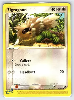 Zigzagoon 85/100 EX Sandstorm Pokemon Card e-Series Nintendo Common - Nm/Vlp - Image 1