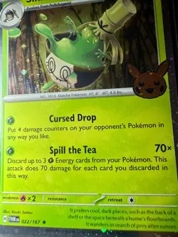 Pokemon - Sinistcha - Rare Cosmos Holo w/ Swirl - 022/167 - Trick or Trade 2024 - Image 2