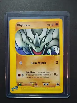 Rhyhorn 91/144 Skyridge Non-Holo 2003 WOTC Vintage E-Reader Pokemon Card LP - Image 3