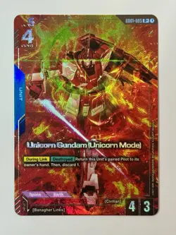 Unicorn Gundam Card Unicorn Mode R+ GD01-005 - Image 1