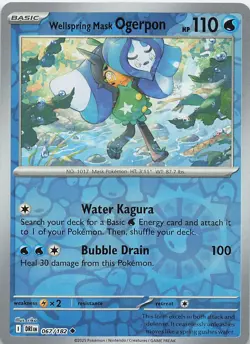 Wellspring Mask Ogerpon 067/182 Uncommon Destined Rivals Pokemon Reverse Holo NM - Image 1