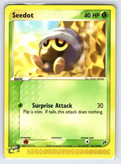 Seedot 76/100 2003 EX Sandstorm Pokemon Card e-Series Nintendo Common - Nm - Image 1