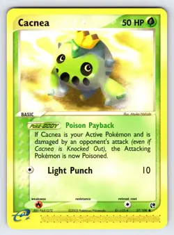 Cacnea 57/100 2003 EX Sandstorm Pokemon Card TCG Nintendo e-Series Common VLP - Image 1