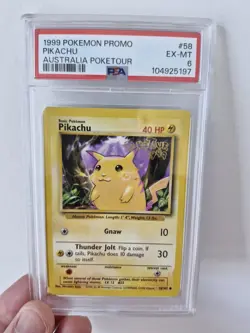 1999 Pokemon Base Set Unlimited Promo Australia PokeTour Pikachu #58 - PSA 6 - Image 1