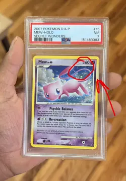 Pokemon Mew Secret Wonders Holo Rare #15 PSA 7 *TAIL SWIRL* - Image 3